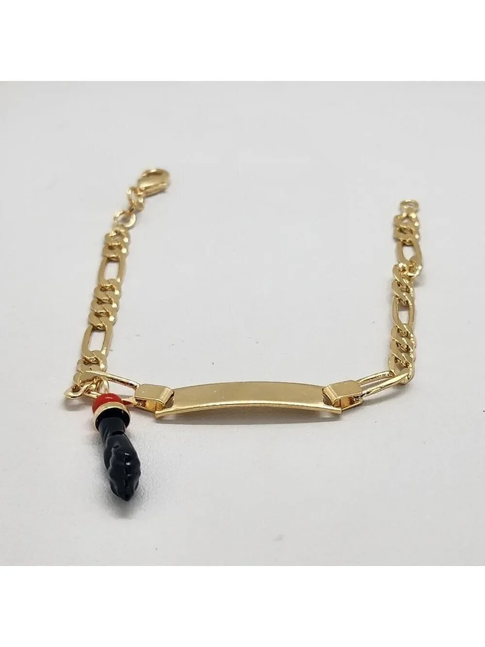 Brand New Brazilian 18k Gold Filled Azabache Bracelet